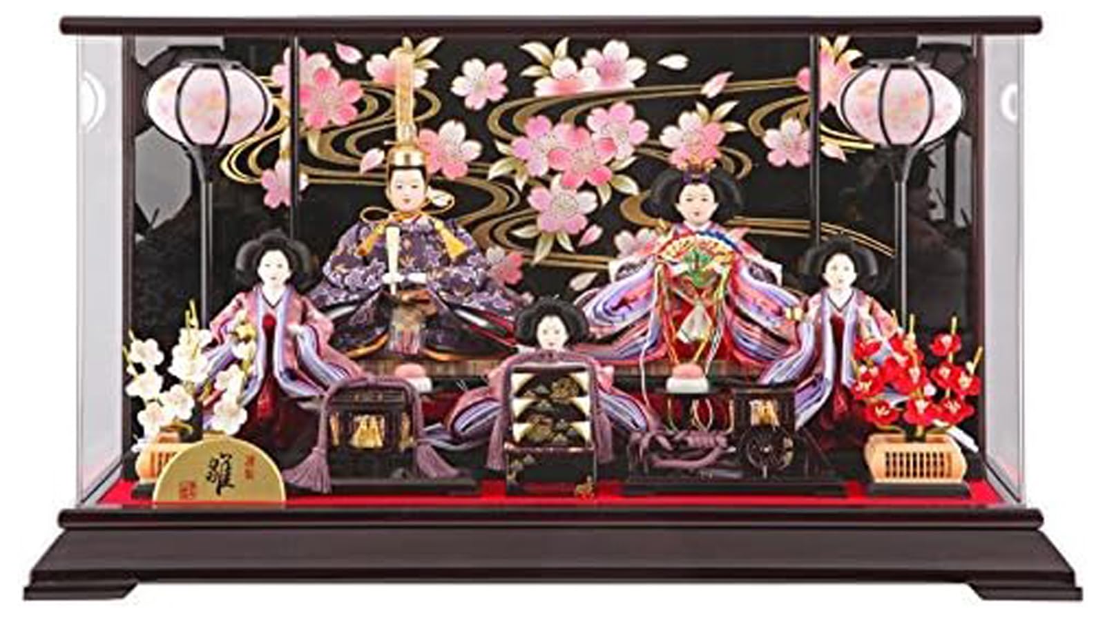 雛人形5人飾りガラスケース 五人飾り雛人形ガラスケース (53cmx33cmx38cm) – 大野屋公式